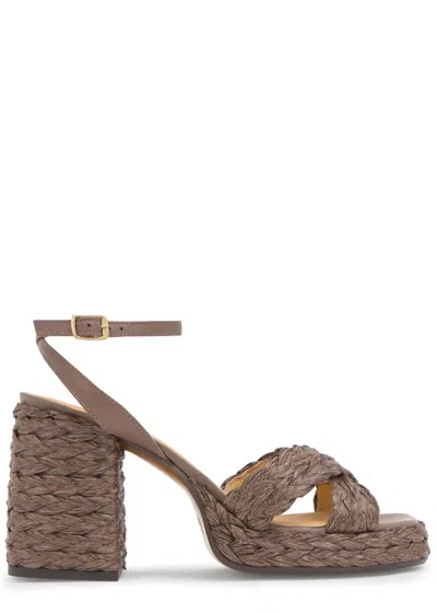 Castaã±er Valerietta Braided Sandals In Brown