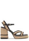 Castaã±er Castañer Vanish Raffia Platform Sandals In Multi
