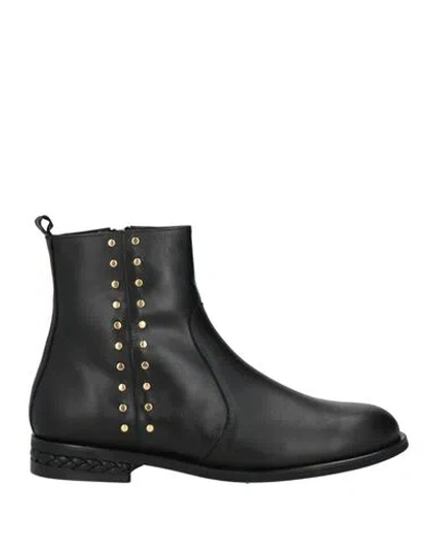 Castaã±er Castañer Woman Ankle Boots Black Size 7.5 Leather In Multi