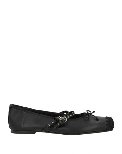 Castaã±er Castañer Woman Ballet Flats Black Size 6.5 Leather