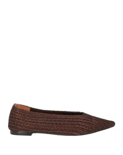 Castaã±er Castañer Woman Ballet Flats Bronze Size 7.5 Textile Fibers In Brown