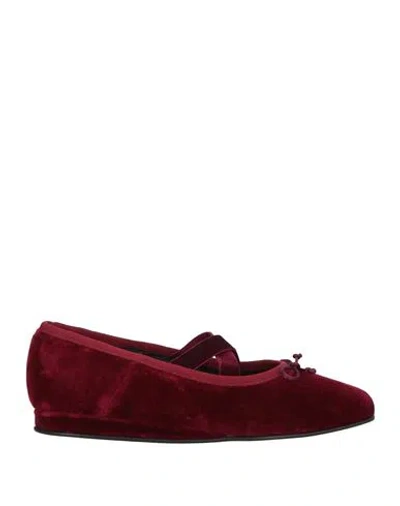 Castaã±er Castañer Woman Ballet Flats Garnet Size 6 Textile Fibers In Burgundy