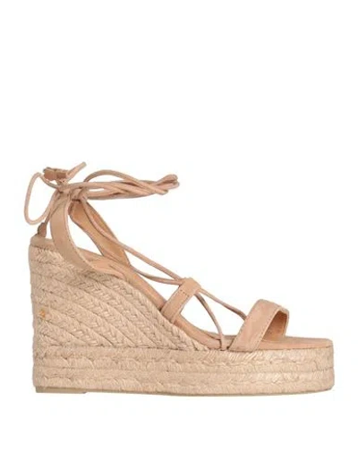 Castaã±er Castañer Woman Espadrilles Beige Size 10 Soft Leather