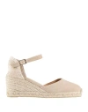 Castaã±er Castañer Woman Espadrilles Beige Size 10 Textile Fibers In Pink