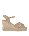 Castaã±er Castaner Womens Rust Blaudell Open-toe Suede Wedge Espadrilles In Beige