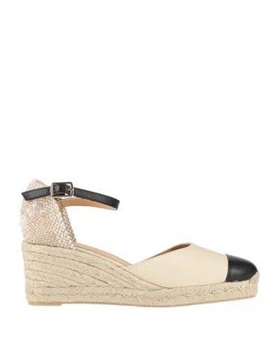 Castaã±er Castañer Woman Espadrilles Beige Size 7.5 Leather, Textile Fibers In Neutral