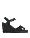 Castaã±er Castañer Woman Espadrilles Black Size 6 Textile Fibers