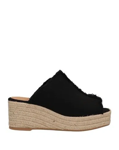 Castaã±er Castañer Woman Espadrilles Black Size 6.5 Textile Fibers