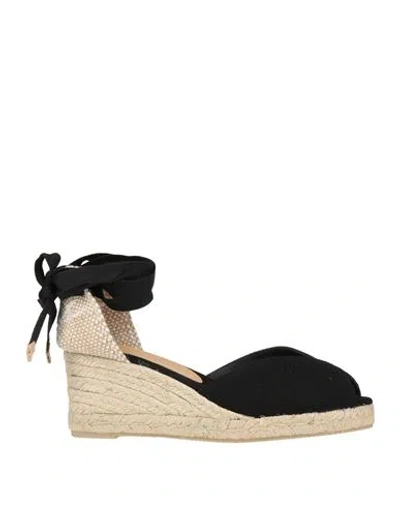 Castaã±er Castañer Woman Espadrilles Black Size 7.5 Textile Fibers