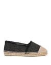 Castaã±er Castañer Woman Espadrilles Black Size 7.5 Textile Fibers