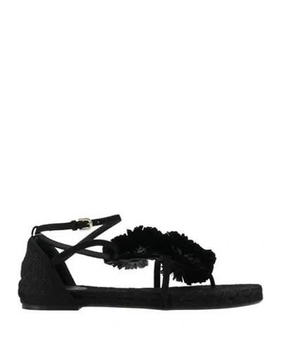 Castaã±er Castañer Woman Espadrilles Black Size 7.5 Textile Fibers, Leather