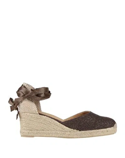 Castaã±er Castañer Woman Espadrilles Bronze Size 7.5 Textile Fibers In Brown