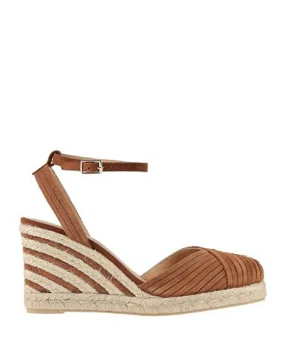 Castaã±er Castañer Woman Espadrilles Brown Size 6.5 Leather