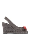 Castaã±er Castañer Woman Espadrilles Charcoal Size 6 Textile Fibers