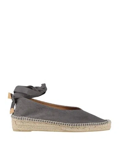 Castaã±er Castañer Woman Espadrilles Charcoal Size 7.5 Textile Fibers In Gray