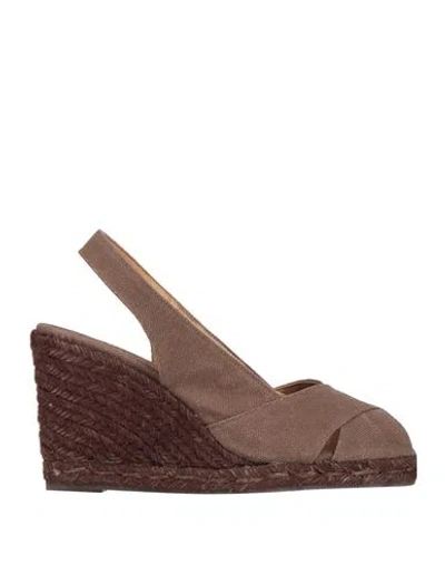 Castaã±er Castañer Woman Espadrilles Chocolate Brown Size 9 Textile Fibers