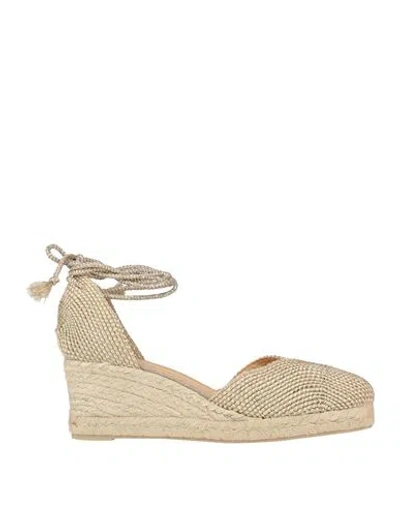 Castañer Woman Espadrilles Gold Size 7.5 Textile Fibers