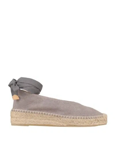 Castaã±er Castañer Woman Espadrilles Grey Size 6 Textile Fibers In Gray