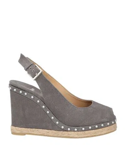Castaã±er Castañer Woman Espadrilles Grey Size 6.5 Textile Fibers In Gray
