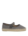 Castañer Woman Espadrilles Grey Size 7.5 Textile Fibers In Gray