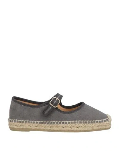 Castaã±er Castañer Woman Espadrilles Grey Size 7.5 Textile Fibers In Gray