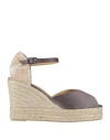 Castaã±er Castañer Woman Espadrilles Grey Size 7.5 Textile Fibers In Multi