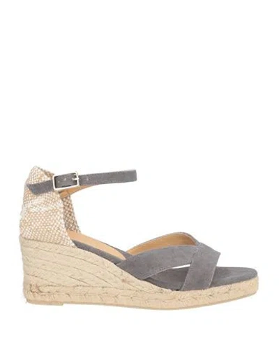 Castaã±er Castañer Woman Espadrilles Grey Size 7.5 Textile Fibers In Gray