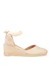 Castaã±er Castañer Woman Espadrilles Ivory Size 10 Textile Fibers In White