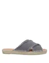 Castaã±er Castañer Woman Espadrilles Lead Size 10 Textile Fibers In Grey