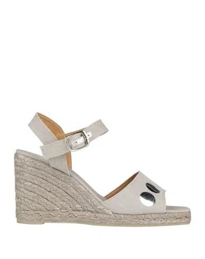 Castaã±er Castañer Woman Espadrilles Light Grey Size 7.5 Textile Fibers In Gray