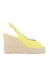 Castaã±er Castañer Woman Espadrilles Lime Green Size 10 Textile Fibers In Neutral