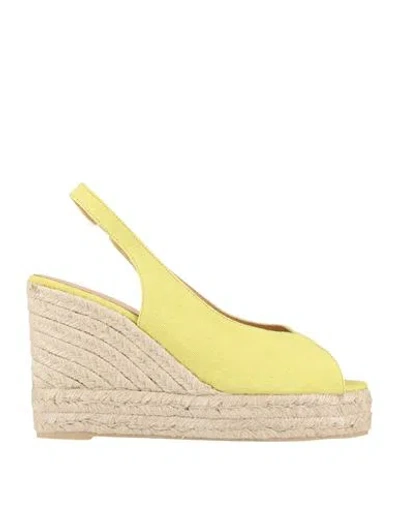 Castaã±er Castañer Woman Espadrilles Lime Green Size 10 Textile Fibers In Neutral