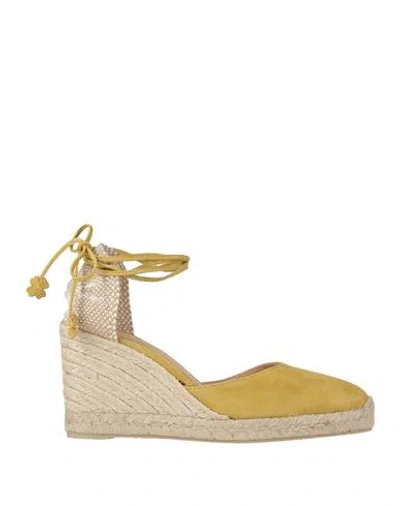 Castaã±er Castañer Woman Espadrilles Lime Green Size 7.5 Leather In Brown