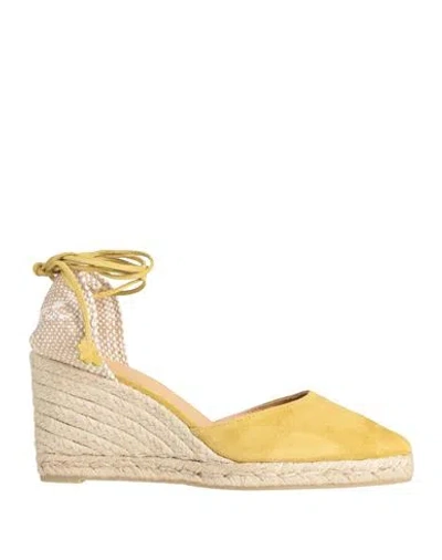 Castaã±er Castañer Woman Espadrilles Lime Green Size 7.5 Leather, Textile Fibers In Multi