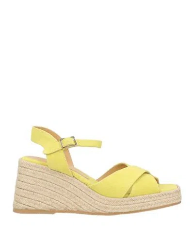 Castaã±er Castañer Woman Espadrilles Lime Green Size 7.5 Textile Fibers