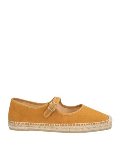 CASTAÑER CASTAÑER WOMAN ESPADRILLES MARIGOLD SIZE 7.5 TEXTILE FIBERS