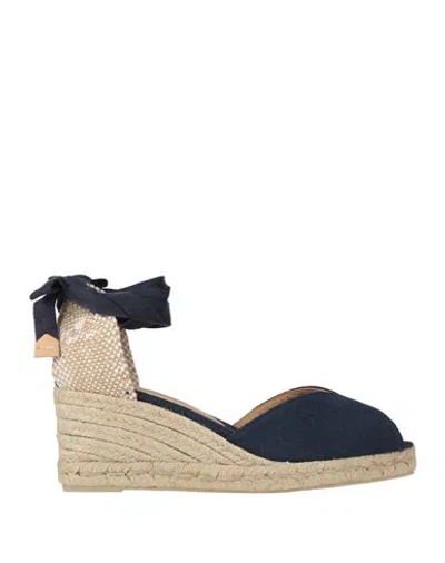 Castaã±er Castañer Woman Espadrilles Midnight Blue Size 7.5 Textile Fibers