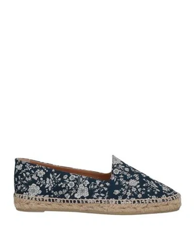 Castaã±er Castañer Woman Espadrilles Navy Size 6.5 Textile Fibers In Navy Blue