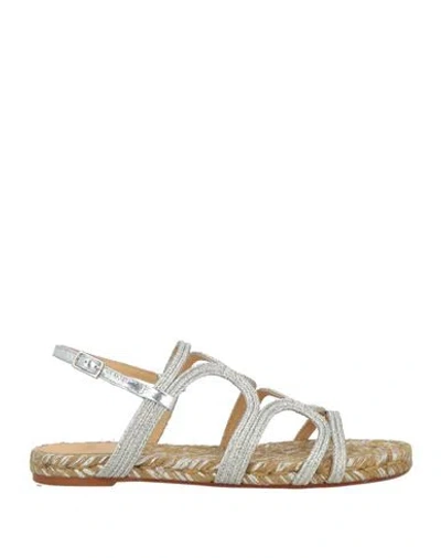 Castaã±er Castañer Woman Espadrilles Platinum Size 7.5 Textile Fibers In Multi