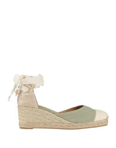 Castaã±er Castañer Woman Espadrilles Sage Green Size 7.5 Textile Fibers