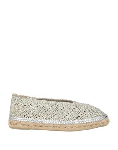 Castaã±er Castañer Woman Espadrilles Silver Size 7.5 Textile Fibers In Gray