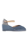 Castaã±er Castañer Woman Espadrilles Slate Blue Size 5 Textile Fibers
