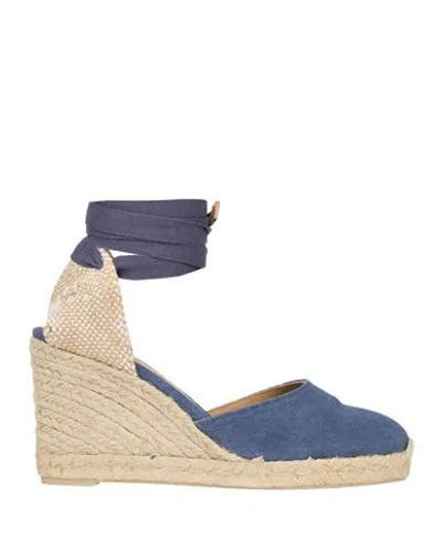 Castaã±er Castañer Woman Espadrilles Slate Blue Size 6 Textile Fibers