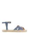 Castaã±er Castañer Woman Espadrilles Slate Blue Size 7.5 Textile Fibers