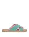 Castaã±er Castañer Woman Espadrilles Turquoise Size 6.5 Textile Fibers In Blue