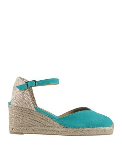 Castaã±er Castañer Woman Espadrilles Turquoise Size 8 Textile Fibers In Blue