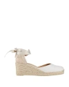 Castañer Neutrals Joyce Pointed Jute Platform Sandals In White