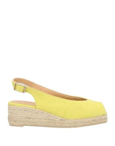 Castaã±er Castañer Woman Espadrilles Yellow Size 7.5 Textile Fibers