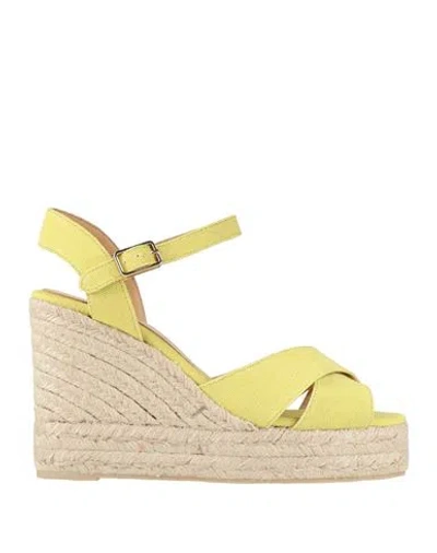 Castaã±er Castañer Woman Espadrilles Yellow Size 8.5 Textile Fibers
