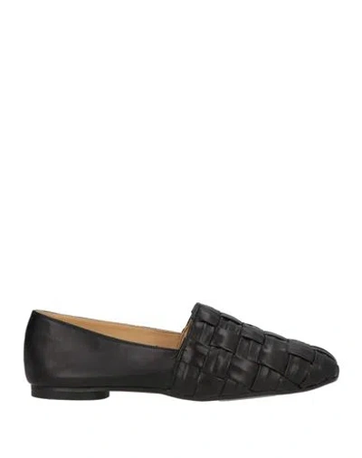 Castañer Woman Loafers Black Size 9 Leather